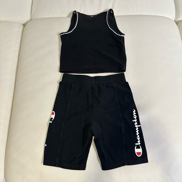 Champion Women’s Biker Shorts and Cropped Tank Top Set - Picture 2 of 7